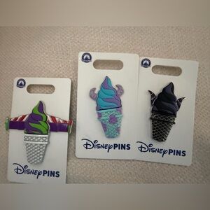 Disney Colorful Ice Cream Cone Pins buzz malifecent sulley